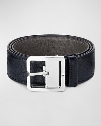 Men's Pin Buckle Reversible Leather Belt