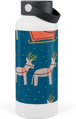 Photo Water Bottles: Santa Claus Stainless Steel Wide Mouth Water Bottle, 30Oz, Wide Mouth, Blue