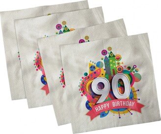 90th Birthday Set of 4 Napkins, 18 x 18