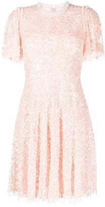 Sequin-Embroidered Mini Dress