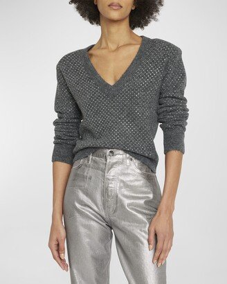 Pablah Embellished V-Neck Sweater