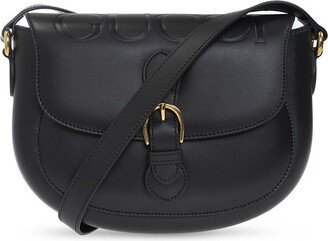 Logo-Embossed Buckled Crossbody Bag