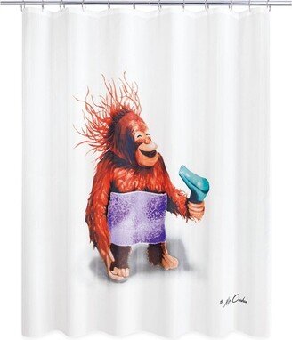 Allure Home Creations Blow Dryer Monkey Shower Curtain - Allure