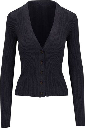 ribbed V-neck cardigan-AC