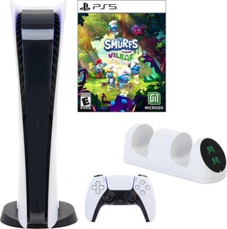 PlayStation 5 Digital Console with The Smurfs Game and Dock