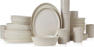 Stone by Mercer Project Katachi Stoneware 32-Piece Dinnerware Set, Ivory