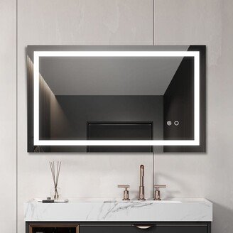 Flynama 40*24 Three-tone Light LED Bathroom Wall Mirror With Light