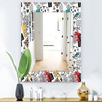 Designart 'Whales Pattern' Traditional Mirror - Printed Wall Mirror