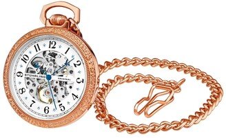 Women's Rose Gold Stainless Steel Chain Pocket Watch 48mm