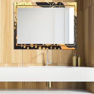 Designart 'Playful Gold 21' Glam Mirror - Modern Vanity Printed Mirror