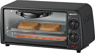 Compact 2-Slice Oven with Toast, Broil & Bake Functions, Black