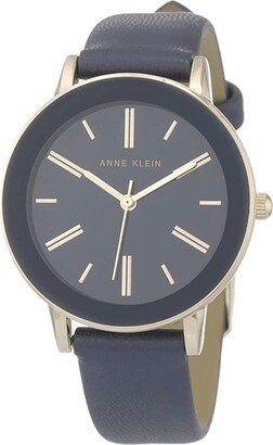 Women's Japanese Quartz Dress Watch with Faux Leather Strap-AA