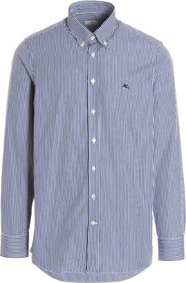 Striped Logo-Embroidered Shirt-AA