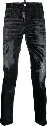 Mid-Rise Bleached Skinny Jeans