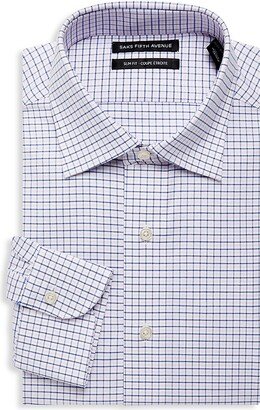 Saks Fifth Avenue Made in Italy Saks Fifth Avenue Men's Slim Fit Graph Check Dress Shirt