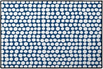 Door Mats: Jumbo Peas - Deep Blue And White Door Mat, Blue