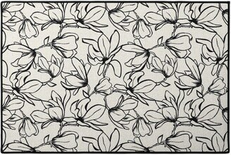 Door Mats: Magnolia Garden - Textured - White & Black Door Mat, Beige