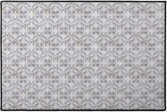 Door Mats: French Linen Geo Floral Door Mat, Gray