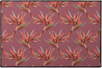 Door Mats: Birds Of Paradise - Mauvewood Door Mat, Pink