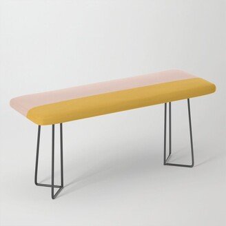 Blush Pink and Mustard Yellow Minimalist Color Block Benches