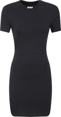 Black Logo-embroidered Dress