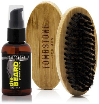 Tombstone For Men The Beard Vegan Keratinocyte Beard Growth Serum & The Beard Brush Set