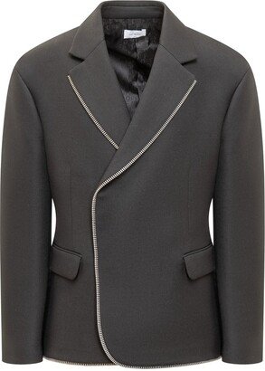 Zip-Trim Long-Sleeved Blazer