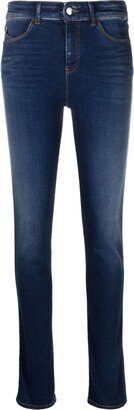 Logo-Embroidered High-Rise Skinny Jeans