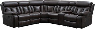 Alden Manual Reclining Sectional with Cupholders and Storage