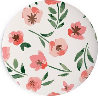 Salad Plates: Scattered Watercolor Spring Flowers Salad Plate, Pink