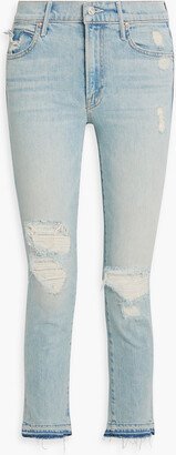 The Rascal Ankle Undone distressed mid-rise slim-leg jeans