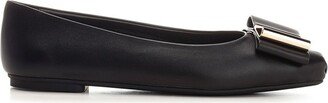 Logo Engraved Bow-Detailed Loafers