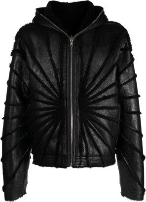 Hooded Leather Jacket-AD