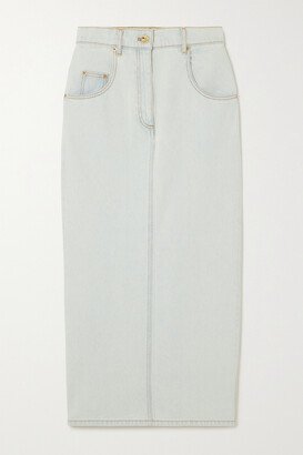 Denim Midi Skirt - Blue-AA