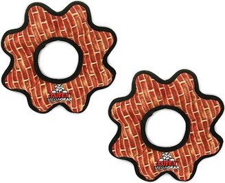 Tuffy Mega Gear Ring Brick, 2-Pack Dog Toys - Rust/copper