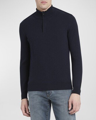 Men's Oasi Cashmere Zip Mock Neck Sweater-AA