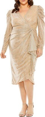 Draped Shimmer Midi Dress