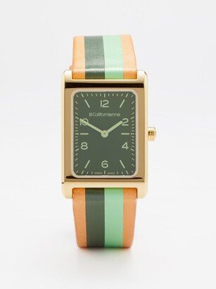 Daybreak Peridot, Leather & Gold-plated Watch-AA