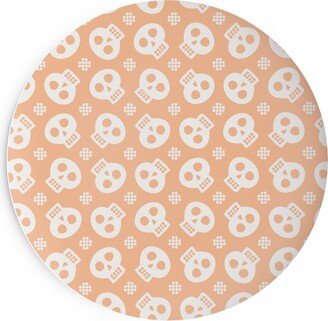 Salad Plates: Halloween Skulls Salad Plate, Orange