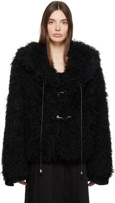 Black Fluffy Faux-Fur Jacket