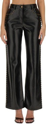 Stud-Detailed Wide-Leg Trousers