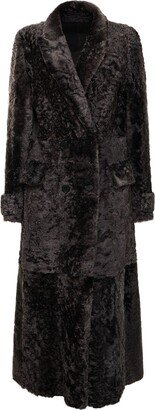 Reversible faux fur & faux leather coat