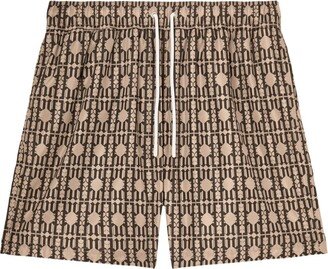 Monogram-Print Swim Shorts-AB