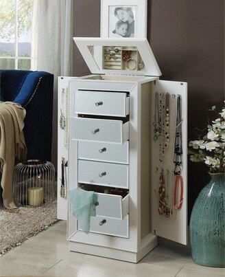 TiramisuBest Transitional Glam Jewelry Armoire with Six Drawers and Mirror