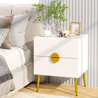 Bluebell Nightstands,Bedside Table with 2 Drawers,Small End Side Table for Bedrooms