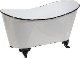 White Metal Bathtub - H - 6.00 in. W - 12.00 in. L - 5.50