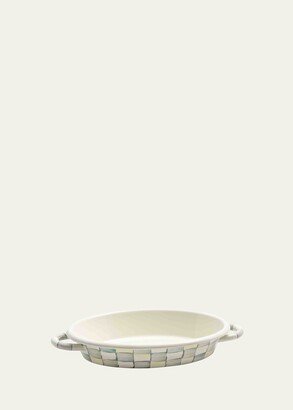 Sterling Check Enamel Oval Gratin Dish, Medium