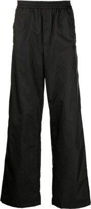 Elasticated-Waist Straight-Leg Trousers-AF