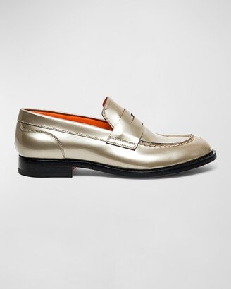 Bugloss Metallic Leather Penny Loafers