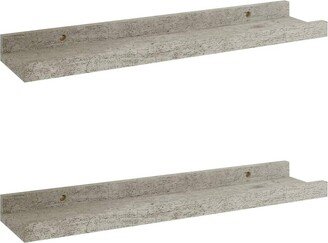 Wall Shelves 2 pcs Concrete Gray 15.7x3.5x1.2